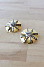 Mixed Metal Sun Disc Studs