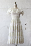 Cream Lace Peasant Dress S