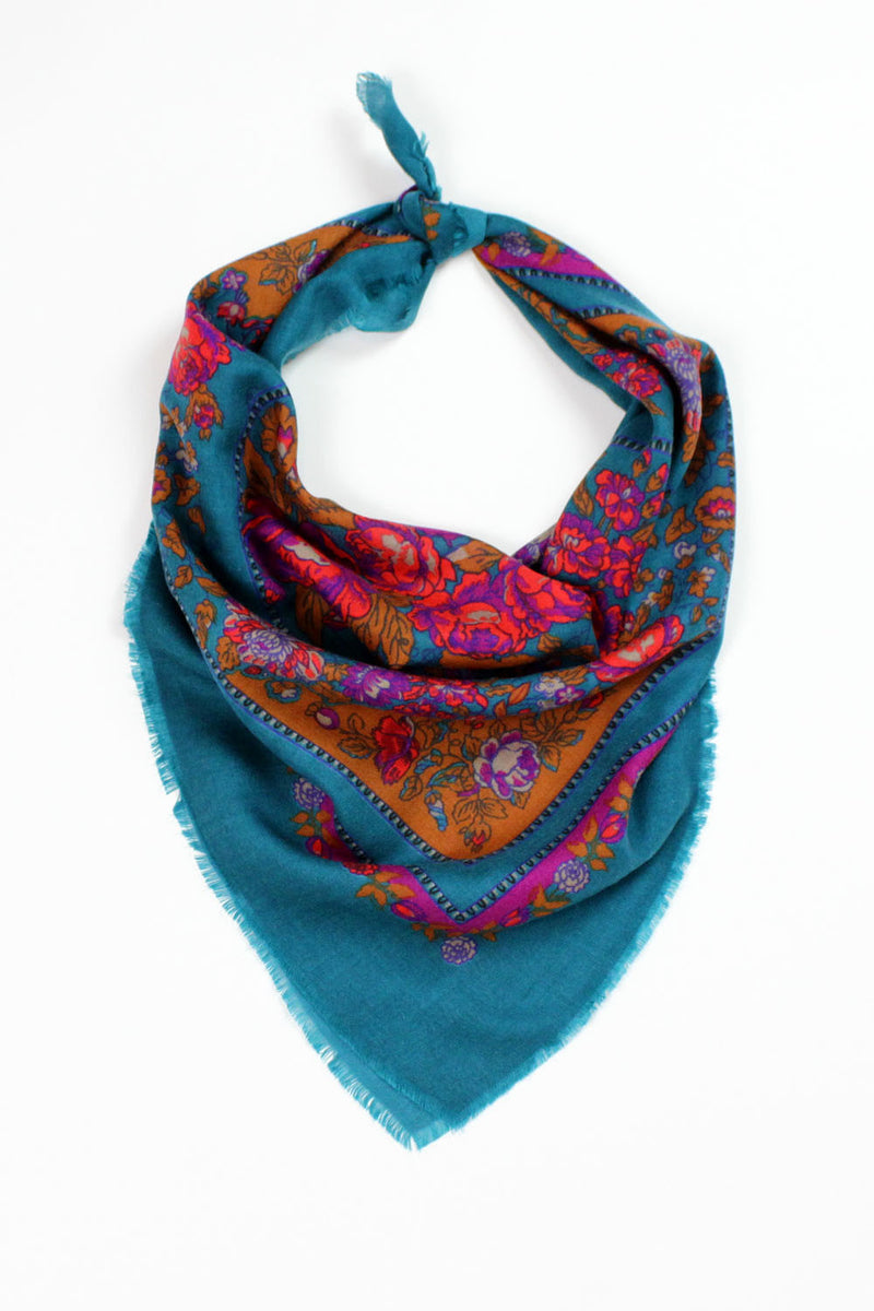 Teal tapestry scarf