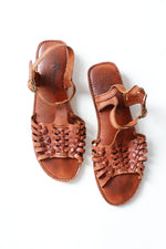70s Rapallo Cutout Wood Sandals 8 1/2