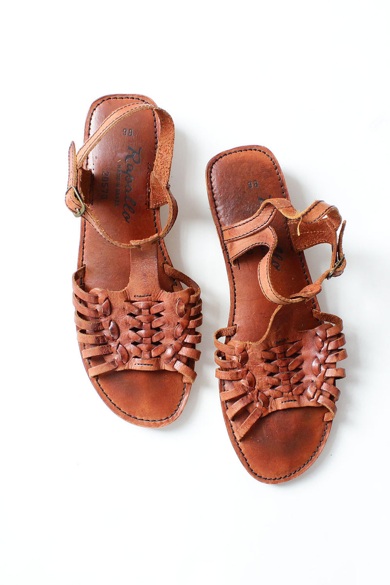 70s Rapallo Cutout Wood Sandals 8 1/2