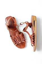 70s Rapallo Cutout Wood Sandals 8 1/2