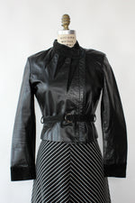 Angular Cropped Leather Jacket XS/S