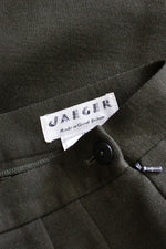 Jaeger Olive Wool Knit Skirt S