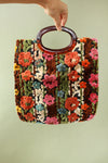 Tufted Floral Tapestry Clutch