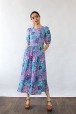 Laura Ashley Teal Floral Dress XS/S