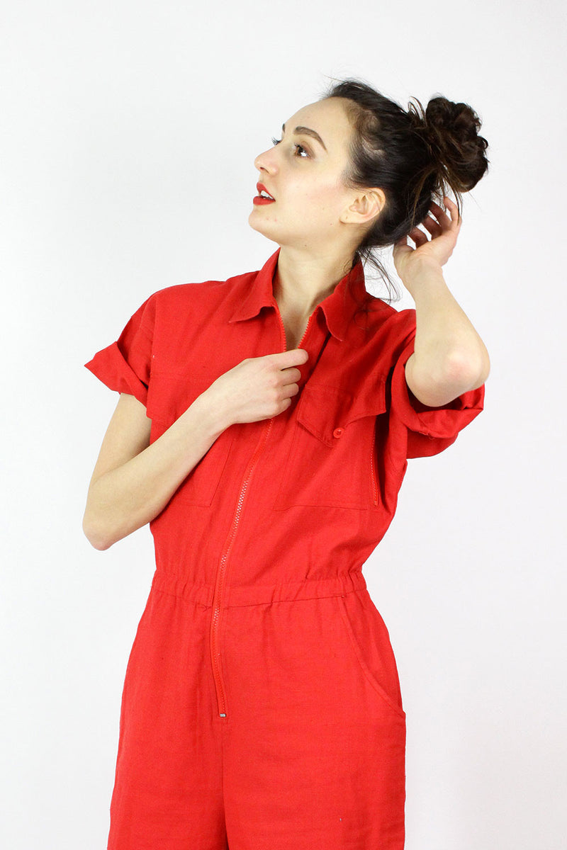 Red cheap utility suit