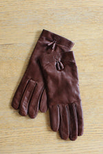 Fendi Chocolate Leather Gloves