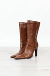 Caramel Leather Pointy Boots 6.5