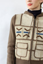 Suede Patchwork Hooded Jacket M/L