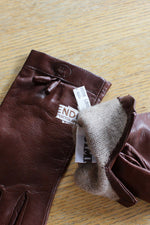 Fendi Chocolate Leather Gloves