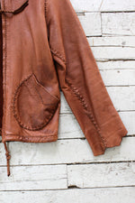 Handmade Hooded 70s Leather Jacket XS/S