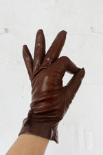 Fendi Chocolate Leather Gloves