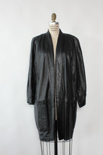 Draped Leather Patch Jacket S-L