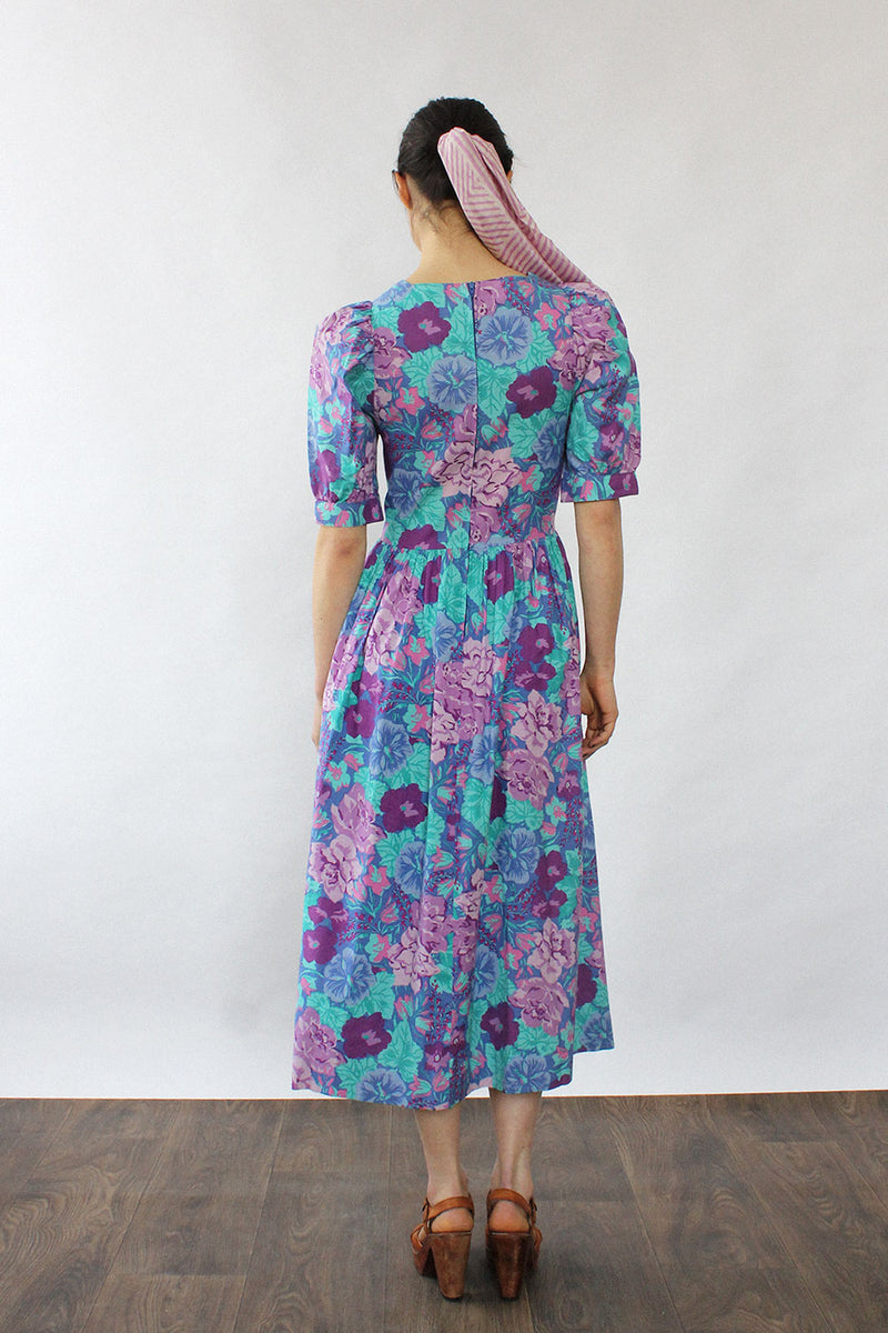 Laura Ashley Teal Floral Dress XS/S