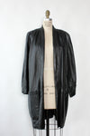 Draped Leather Patch Jacket S-L