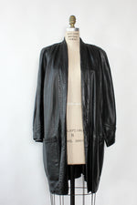 Draped Leather Patch Jacket S-L