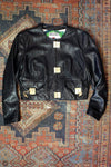 Moschino Cheap and Chic Black Leather Jacket w/ Locking Locks M