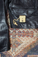 Moschino Cheap and Chic Black Leather Jacket w/ Locking Locks M