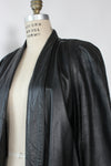 Draped Leather Patch Jacket S-L