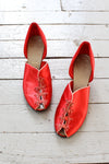Red Satin Heeled Slippers 7
