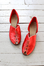 Red Satin Heeled Slippers 7