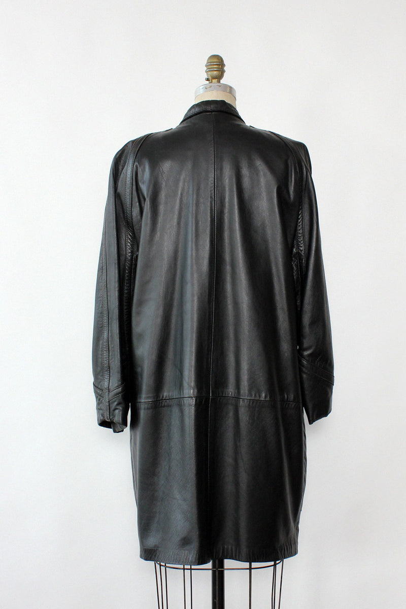 Draped Leather Patch Jacket S-L