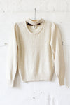 Ivory Pearl Open Collar Sweater S/M