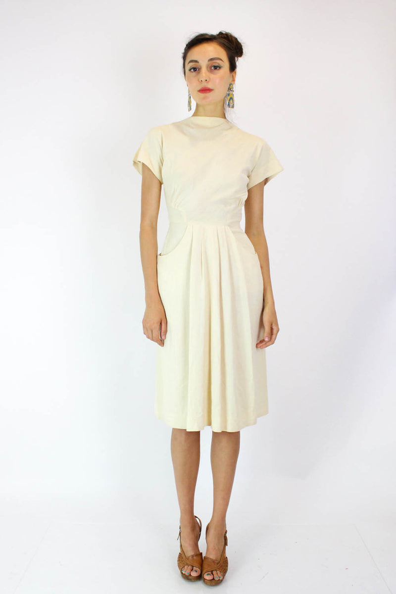 1940s Jonathan Logan Linen Dress XS