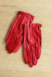 Red Zip Leather Gloves