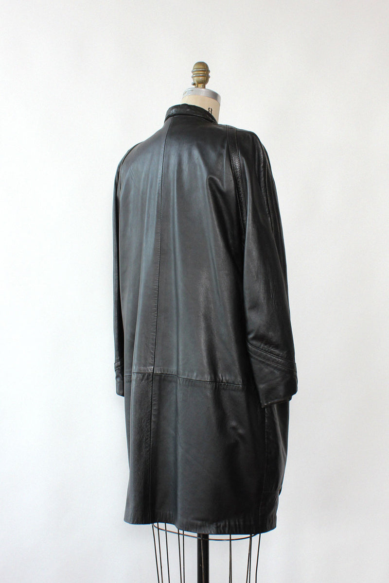 Draped Leather Patch Jacket S-L