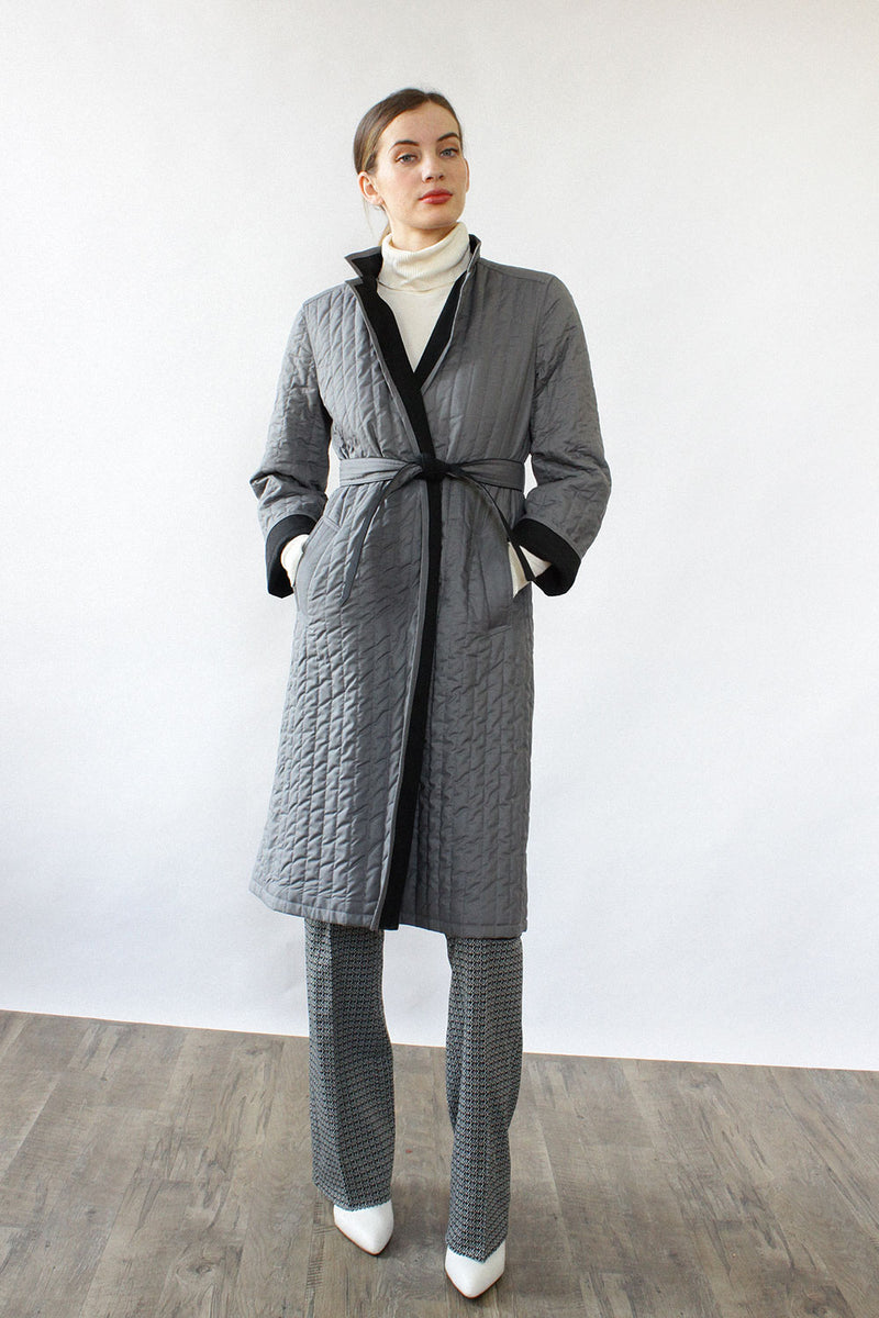 Reversible Quilted Trench Coat XS/S