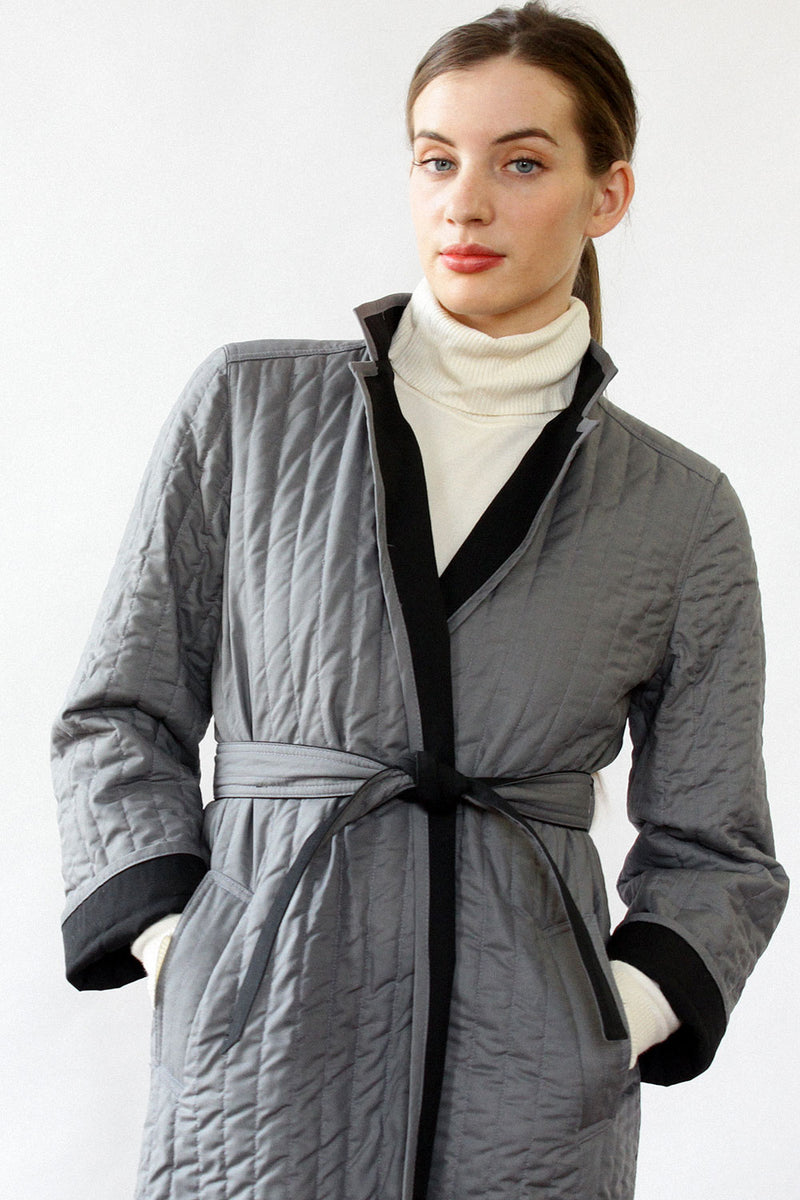 Reversible Quilted Trench Coat XS/S