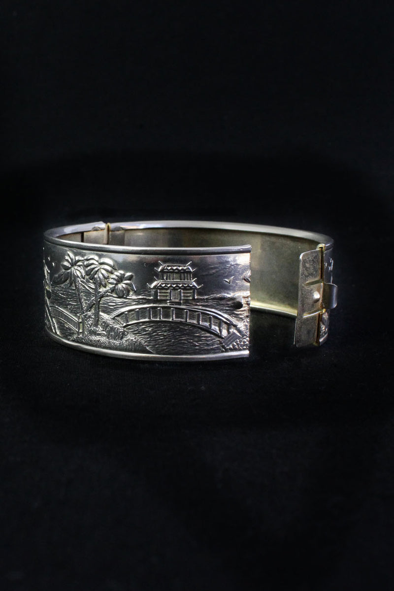 Oriental Scenic Silver Bracelet