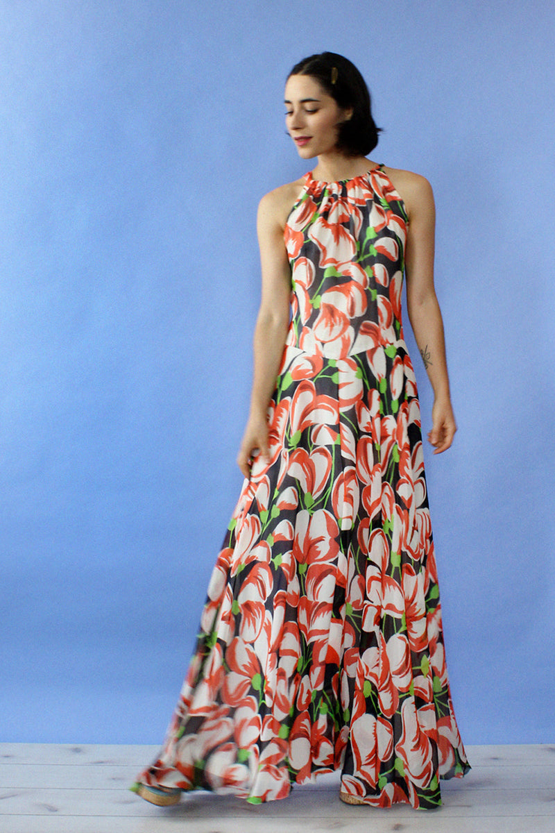Watercolor Tulip Dress S/M