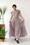 Paisley Tiered 1940s Dress S