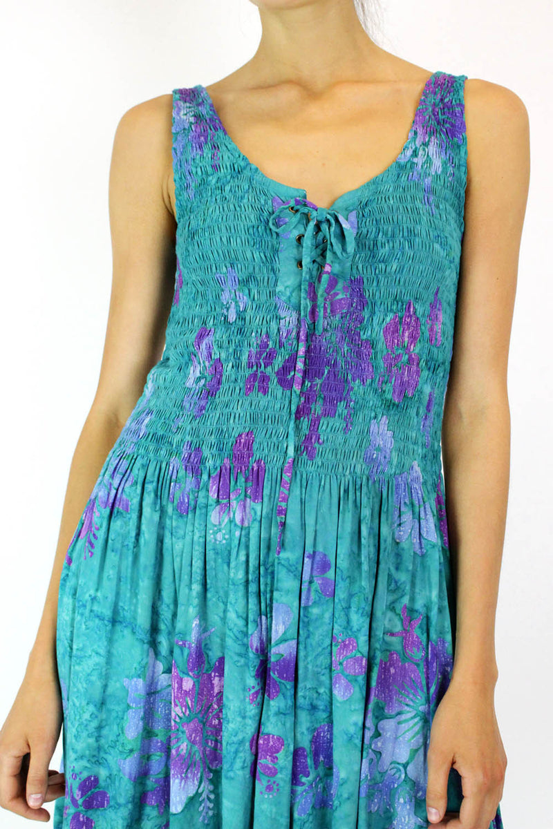 Smocked Batik Sundress S