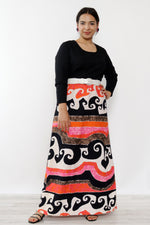 Wavy Midcentury Print Maxi Dress L/XL