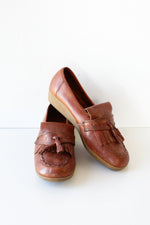 Kinney Fringe Wedge Loafers 8 1/2