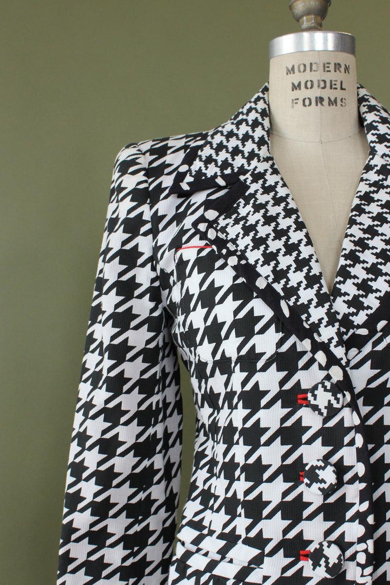 Saks Graphic Houndstooth Jacket S