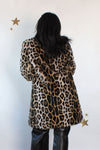 Leopard Faux Fur Shawl Coat M/L