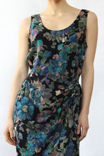Watercolor Floral Drape Dress S/M