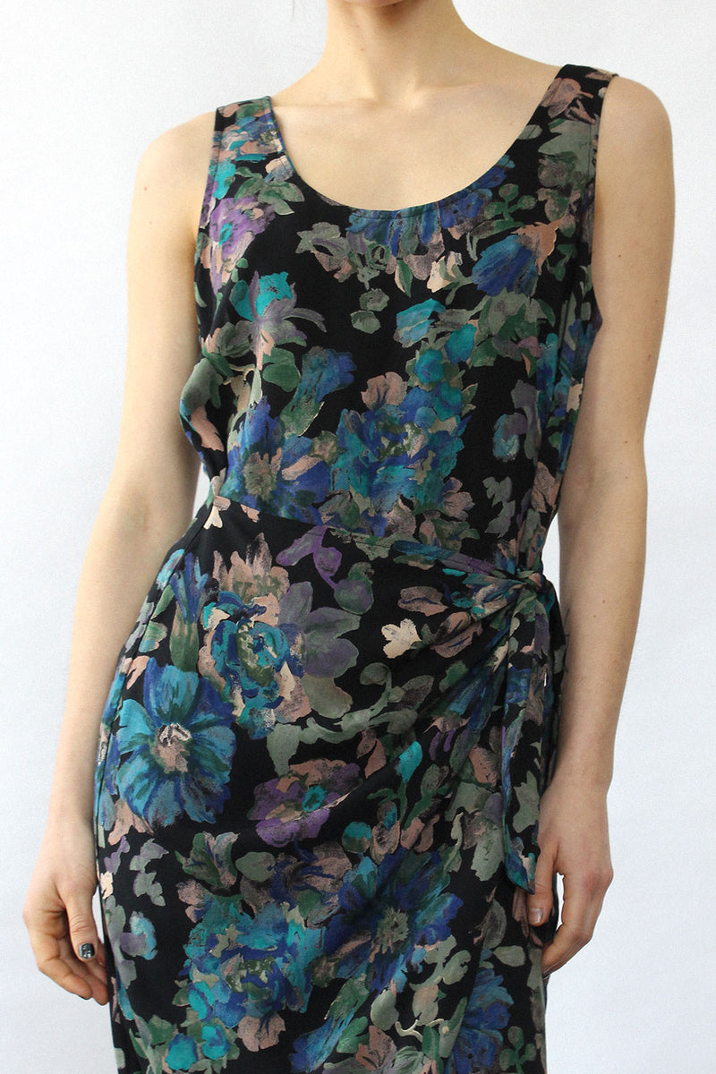 Watercolor Floral Drape Dress S/M
