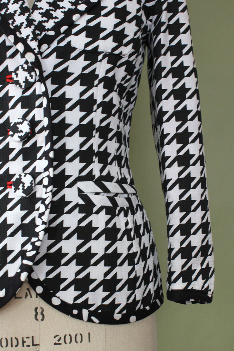 Saks Graphic Houndstooth Jacket S