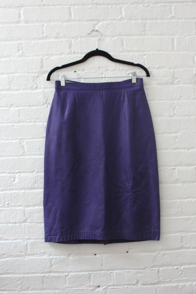 Eggplant Leather Skirt M