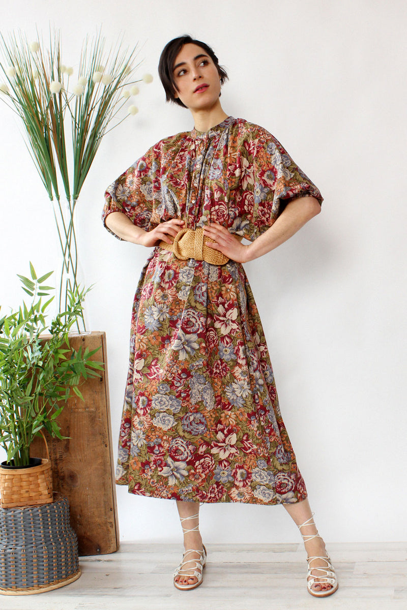 Antiqued Rose Smock Dress XS-M