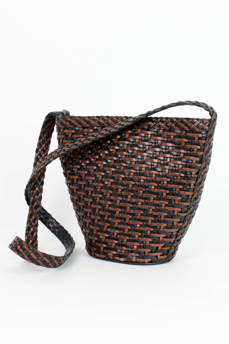 Basketweave Bucket Bag