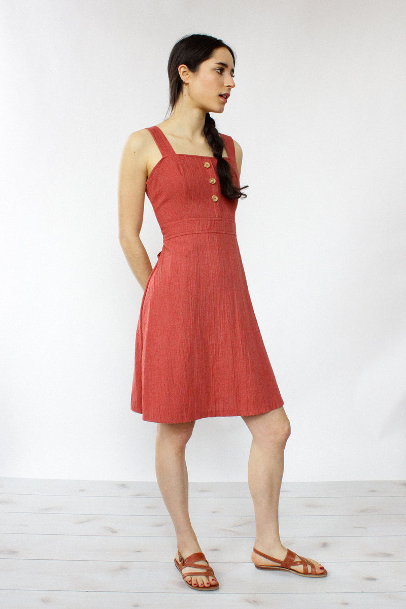 Rust Red 70s Jumper Dress S/M Rust Red 70s Jumper Dress S/M