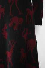 Alley Cat Animal Silhouettes Wool Dress XS-M