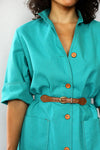 Serbin Teal Duster Shirtdress S/M